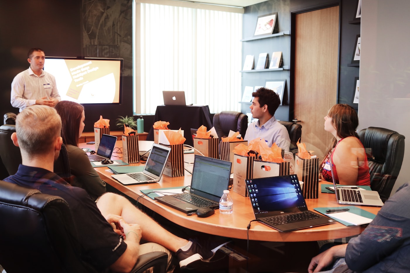 Partners meeting around a table